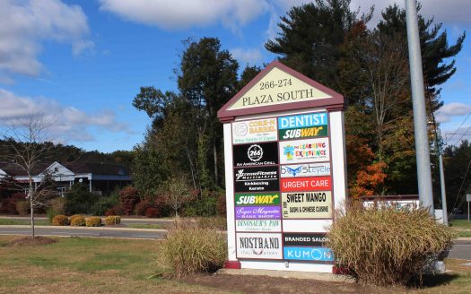 Front entrance of Plaza South in Newtown Connecticut
